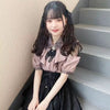 Gothic Lolita Blouses Women Sweet Bow off Shoulder JK Shirt Japanese Girls Elegant Love Heart Lace Ruffles Blusas Mujer Tops