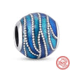 2024 Fit Pandora 925 Original Bracelet DIY Women Jewelry New Sky Blue Series Star Snowflake Sparkling Love 925 Silver Fine Beads