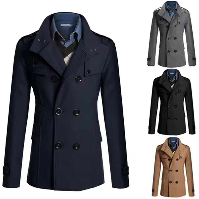 MRMT 2024 Brand New Men'S Jackets Repair Woolen Men Jackets Overcoat for Male Double Breasted Coat Thickened Man Jacket