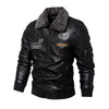 Men'S Leather Jacket Fashion High-Quality Detachable Fur Collar Autumn and Winter Thick Coat Original Embroidered Men Clothing