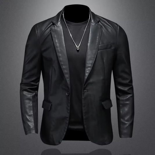 New Mens Slim Fit Leather Jackets PU Casual Motorcycle Coats Turn down Collar Black Moto Biker Leather Suede Outerwear Men 5XL