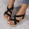 Women'S Fashion Solid Color Features Trend Anti-Slip Wear-Resistant Soft Soled Flat Sandals