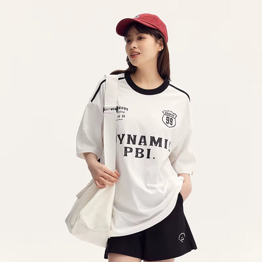 T-Shirt Women Mid-Length Antibacterial Short-Sleeve T-Shirt 2024 Summer New Collection Cool Oversized T-Shirt