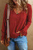 Red Sequined Heart Printed Sleeves Valentine Fashion Top