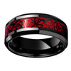 Charm Couple Rings for Men Stainless Steel Celtic Dragon Ring Heart Red Zircon Women Wedding Rings Set Valentine'S Day Jewelry