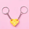 Brick Keychain for Couples Friendship 2Pcs Matching Heart Colorful Keyring Set for Girlfriend Boyfriend Valentine'S Day Gifts