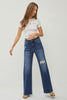 RISEN Full Size High Rise Distressed Wide Leg Jeans