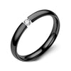 Luxury 2Mm Stainless Steel Ring for Women Men Inlay Zirconia Wedding Engagement Ring Valentines Day Gift Female Stackable Ring