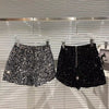 New Autumn Black Velvet Shorts Women Sequined Shiny Versatile Short Pants Clubwear Shorts Hot Pants High Street