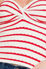 Zenana Twisted Sweetheart Neck Striped Tube Top