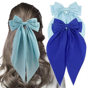 1/2Pcs Elegant Bow Ribbon Hair Clip Women Fashion Solid Bowknot Satin Hairpin Barrettes Girls Ponytail Clip Hair Accessories