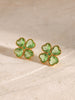 Stainless Steel Zircon Lucky Clover Earrings