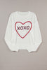 XOXO Round Neck Drop Shoulder Sweater