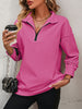 Mandy Zip-Up Dropped Shoulder Sweatshirt