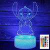 Stitch Lamp 16Colors 3D Night Light with Remote Control Room Decor Valentine'S Day Anniversary Birthday Present Christmas Gifts