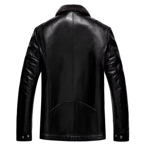 Leather Jacket Men Winter Fleece Warm Motorcycle Coats Mens Fashion New Biker PU Jackets Slim Overcoat Thick Fur Collar Jackets