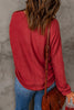 Red Sequined Heart Printed Sleeves Valentine Fashion Top