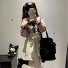 Japanese Sweet Peter Pan Collar Bow Shirts Women Spring New Heart Button Blouses Y2K Aesthetics Long Sleeve Lace Blusas Mujer