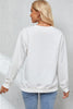 White XOXO Glitter Chenille Cable Knit Pullover Sweatshirt