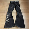 2024 New Harajuku Old Slim Black Jeans Summer Street Hip-Hop Punk Men and Women Casual Y2K Micro-Flared Jeans Ripped Jeans