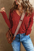 Red Sequined Heart Printed Sleeves Valentine Fashion Top