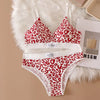 Women Seamless Sexy Bra Set Low Waist Panties Leopard Bralette Lingerie Vneck Sport Brassiere Female Cotton Intimate Underwear