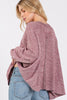 SAGE + FIG Round Neck Batwing Sleeve Oversize Top