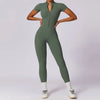 Yoga Jumpsuit Women Seamless Sports Zipper Jumpsuit Set Gym Long Sleeve Fitness Suit Elastic Gym Workout Bodysuit Athletic Wear