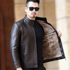 YX-221 Natural Leather Jacket Men'S Stand-Up Collar Business Casual Fur One-Piece Men'S Super Soft SE Plush Liner Warm Jacket