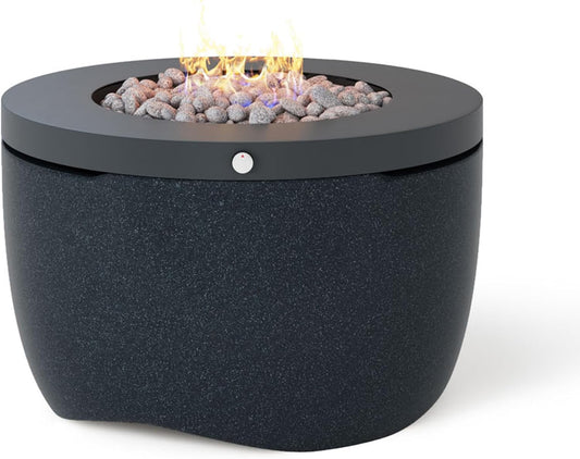 Halo Firepit - Smokeless Outdoor Fire Pit Table - 70,000 Btus Propane Connector and Lava Rocks Included - All Season Heavy Duty (Nightfall)