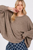 SAGE + FIG Round Neck Batwing Sleeve Oversize Top