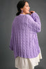 Umgee Full Size Cable Knit Open Front Long Sleeve Cardigan