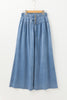 Beau Blue Mineral Wash Button Fly Waist Wide Leg Jeans