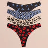 4Pcs Ultra Soft Underwear for Women Sexy Graphic Print Seamless Thongs Female Stretch Leopard G Strings Comfort Lingerie