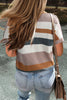 Camel Classic Round Neck Colorblock Knit Sweater