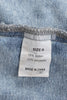 Sky Blue Lapel Distressed Raw Hem Buttons Denim Jacket