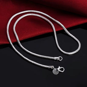 40-75Cm Silver Color 1MM/2MM/3MM Solid Snake Chain Necklace for Men Women Fashion Party Wedding Accessories Jewelry Gifts