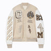 Trendy Europe and the United States New Men'S Bomber Jacket Hip-Hop Letters Embroidery Splicing Leather Baseball Suit Y2K Jacket