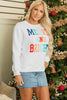 White XOXO Glitter Chenille Cable Knit Pullover Sweatshirt