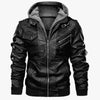 Hood Leather Jacket Streetwear Biker Coat Slim Fit Autumn Winter Coat Men Fur Lined Men Motorcycle Jacket Fashion Men Jacket