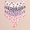 4Pcs Ultra Soft Underwear for Women Sexy Graphic Print Seamless Thongs Female Stretch Leopard G Strings Comfort Lingerie