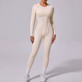 New Autumn/Winter Women'S One-Piece Yoga Jumpsuit Leggings Long-Sleeved Sexy Backless Slim Fit Sports Outfit