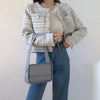 Autumn Winter Women Elegant Tweed Cardigan Short Coat with Pocket Single Breasted Jacket for Women Loose Outwear 2024