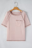 Dusty Pink Exposed Seam Detail Loose T-shirt