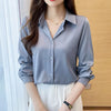 New Elegant Satin Shirts Solid Color Ladies Shirts Fashion Causal Women'S Blouses Long Sleeve Shirts Tops Blusas Mujer