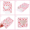 8Pcs Valentines Day Love Heart Candy Gift Box Cookie Baking Packing Paper Box with Window Wedding Birthday Party Decor Supplies