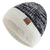 New Unisex Two-Tone Winter Hats Add Fur Lined Men and Women Fashion Warm Beanie Cap Casual Winter Knitted Hats