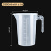 Plastic Graduated Measuring Cup Large Capacity Scale Laboratory Beaker Clear with Lid Transparent Mixing Cup Kitchen Baking