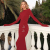 Autumn Fashion Black Maxi Dress for Women Pleated Slim High Waist Long Sleeve Elegant Sexy Party Dress Ladies Y2K Dress