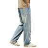 Jeans for Men Baggy Pants Loose Fit Wide Leg Straight Cut Light Blue 2024 Spring and Summer Men'S Jeans Streetwear Hiphop Casual